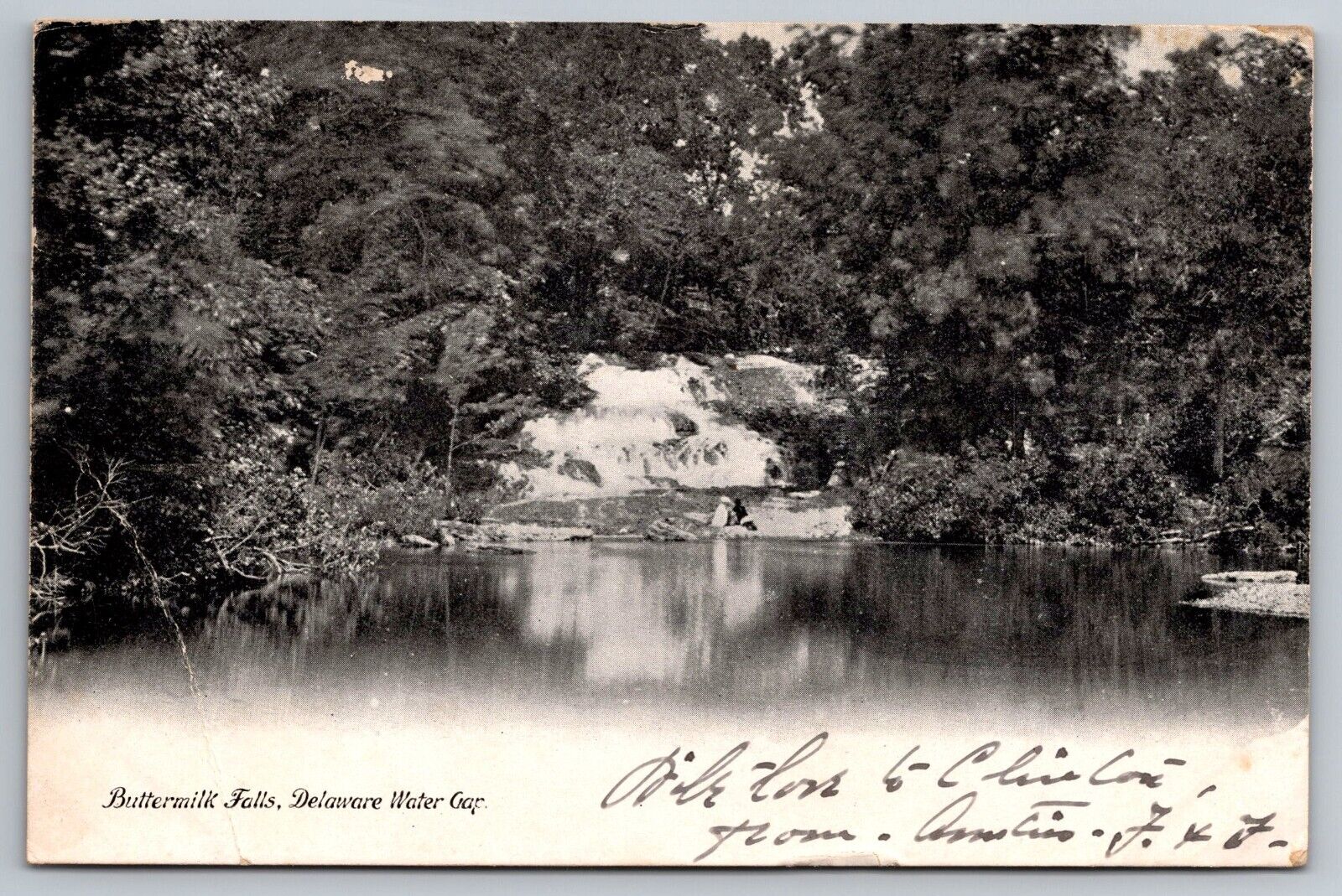 Buttermilk Falls. Delaware Water Gap. 1904 Pennsylvania Vintage Postcard