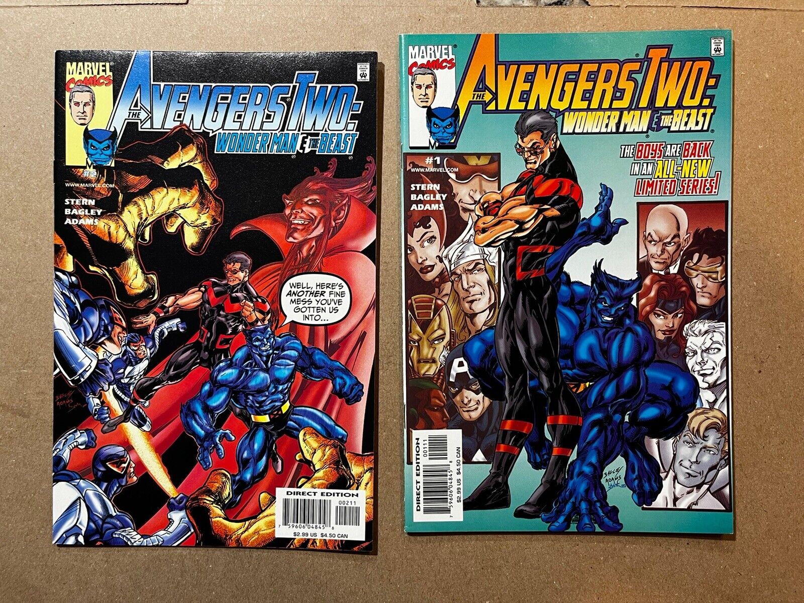 THE AVENGERS TWO WONDER MAN AND THE BEAST #1-2  (NM-) MARVEL COMICS