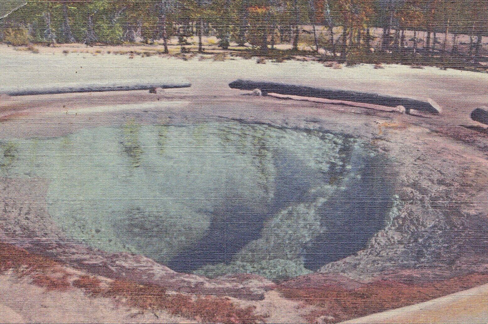 Antique/Vintage Union Pacific Railroad Morning Glory Pool Yellowstone 
