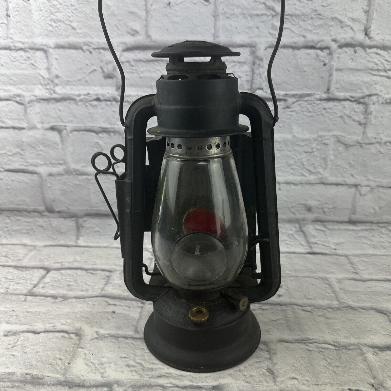 Rare Vintage Dietz Junior Cold Blast Lantern with Red Lens Wagon Taillight.