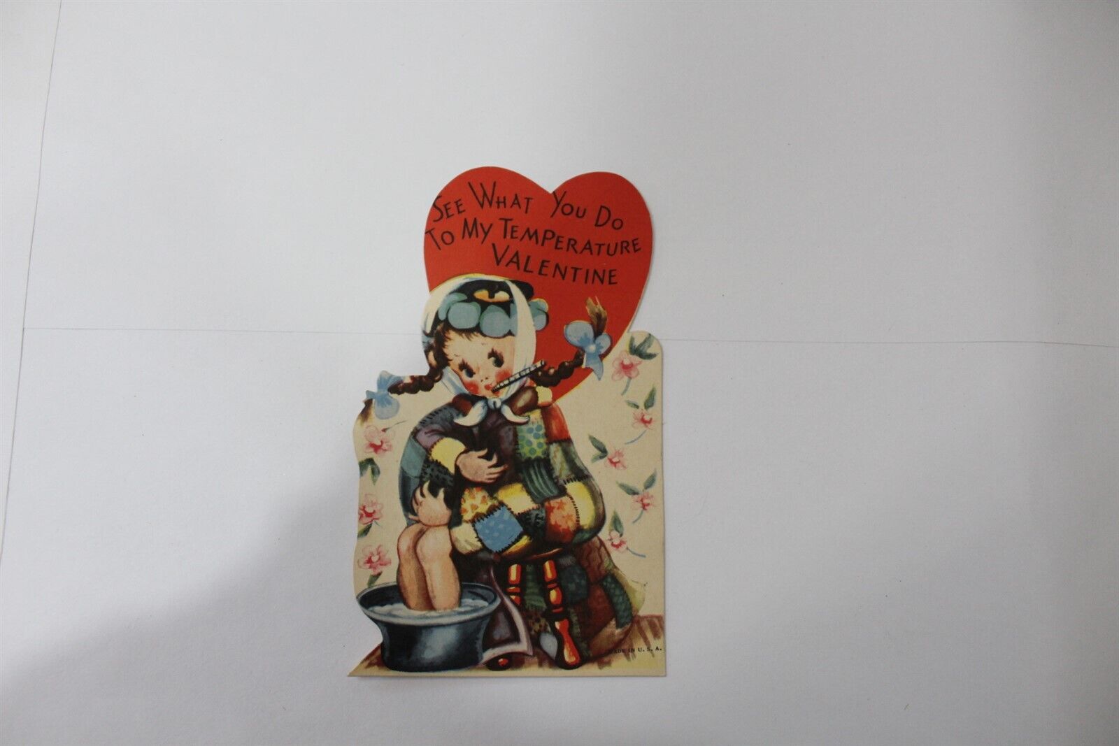 Ca. 1930's Vintage Valentine Greeting Die Cut Card