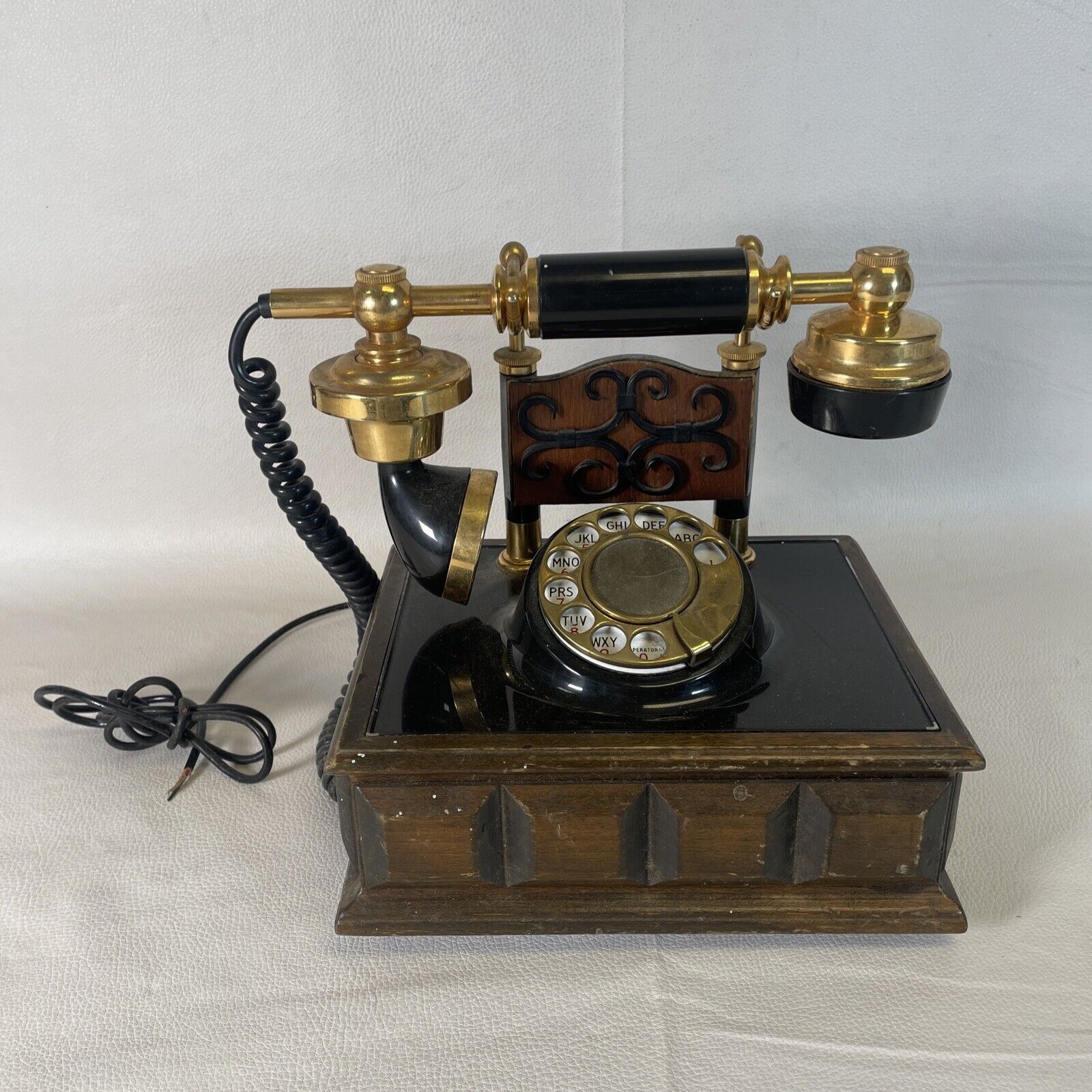 Vintage Deco Tel Box Wood Telephone Reproduction