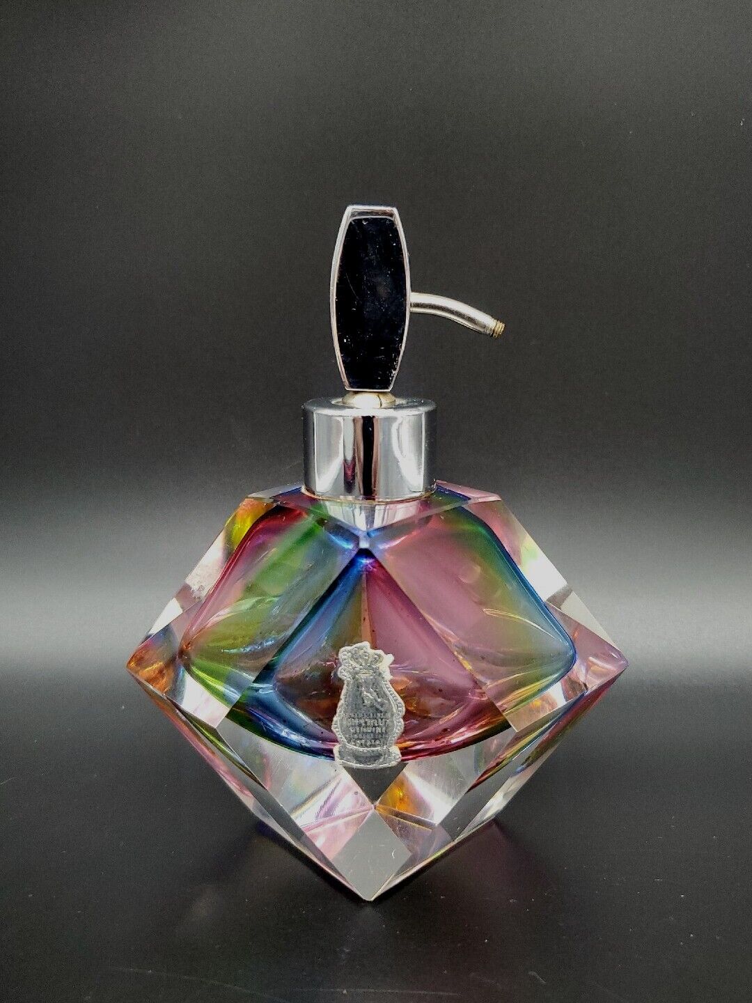 Vtg Imperlux Parfum Bottle  Encased Multi Coloured Hand Cut Faceted(no atomizer)