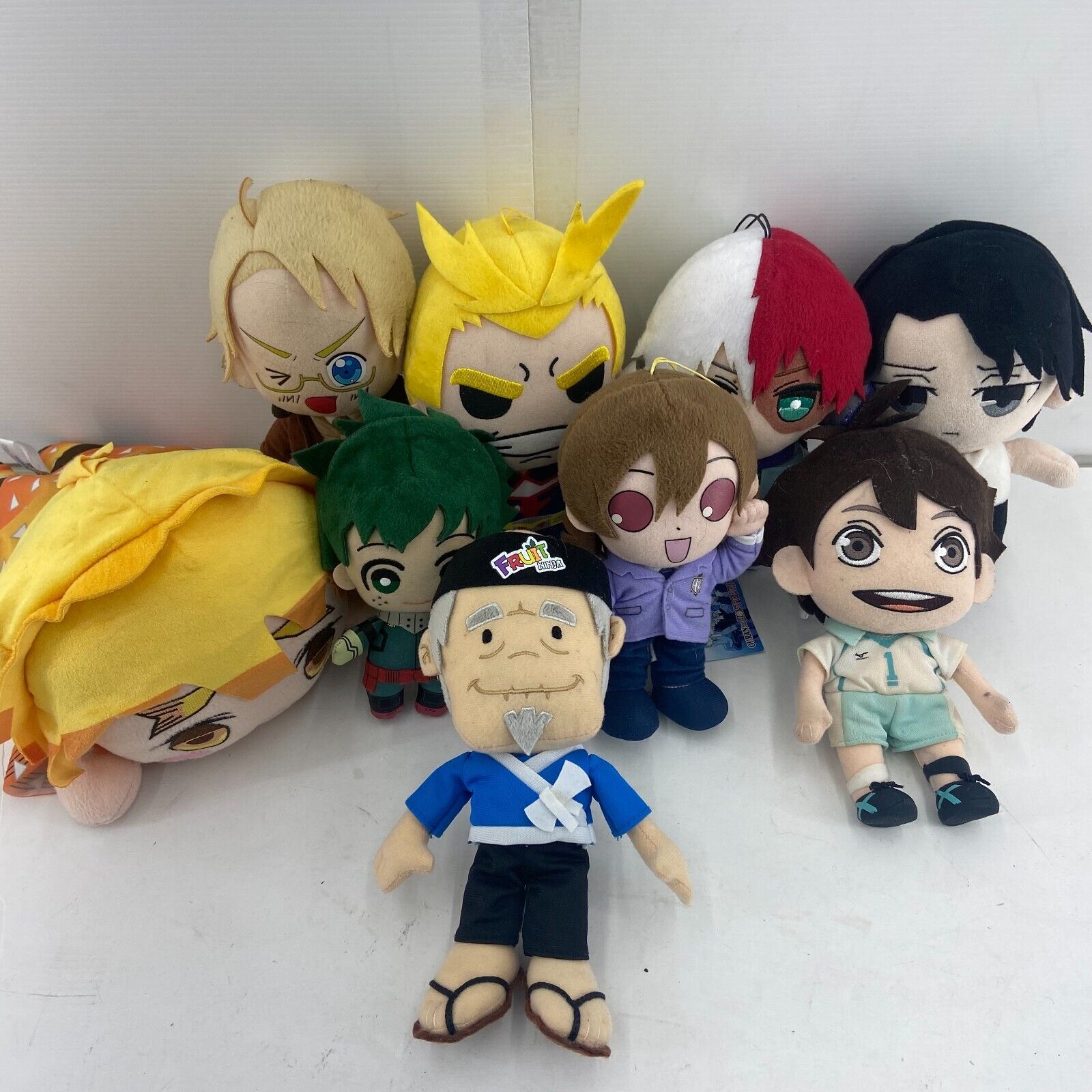Mixed LOT of 9 Anime Plush Toy Dolls My Hero Academia Demos Slayer Haikyu