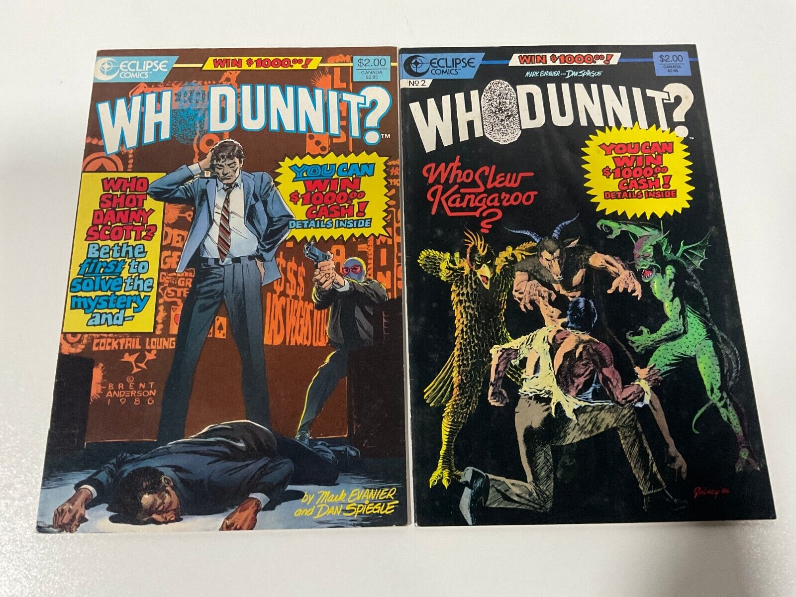 WHO DUNNIT #1-2 (ECLIPSE COMICS/1986/0124108) FULL SET - SOLVE THE MYSTERY 