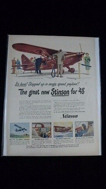 1948 Stinson Personal Aircraft Airplane Original Print Advertising
