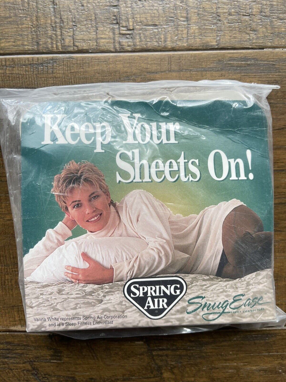 Vtg 1997 VANNA WHITE for SPRING AIR Mattress Snug Ease Sheet Connectors Sealed