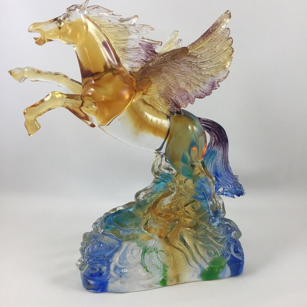 Amore Jewell Flying Horse, Colored Glaze Glass, Liuli Crystal Glass Ornament 