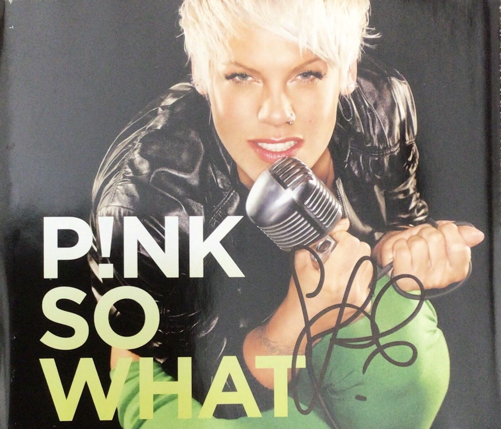 Pink Authentic Signed So What CD Cover AFTAL #198 OnlineCOA