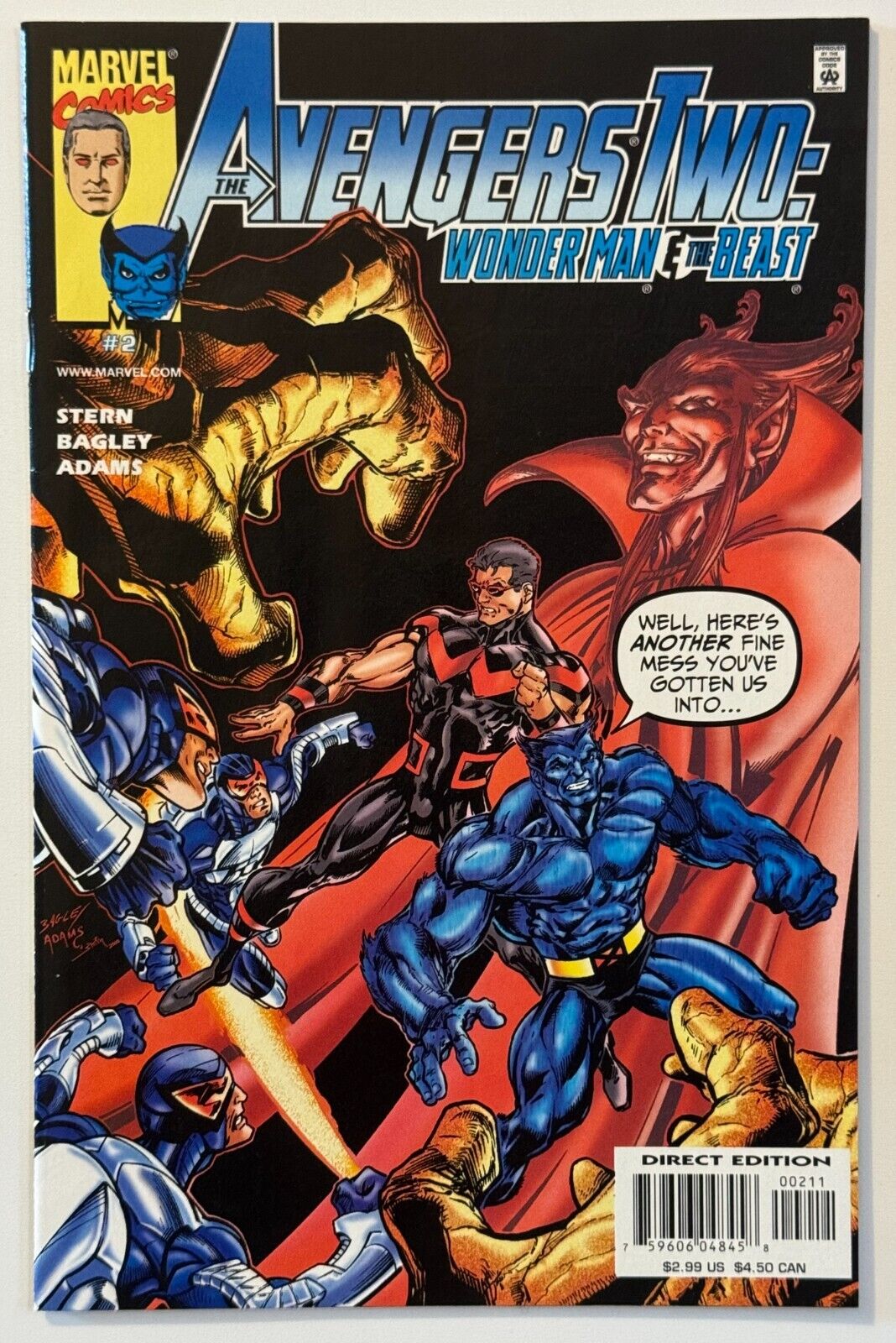 AVENGERS TWO Wonder Man & The Beast 2 Marvel Comic 2000 Mark Bagley