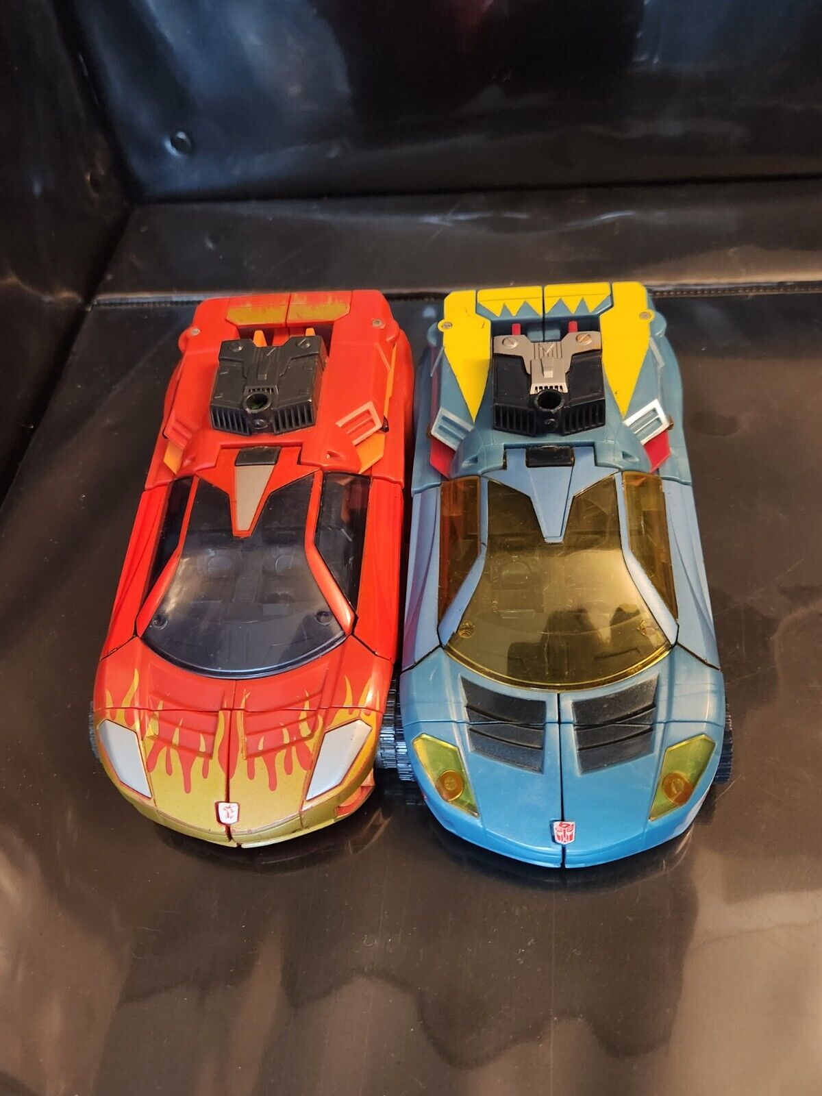 Hotshot Cybertron Transformer Red and Blue Variants