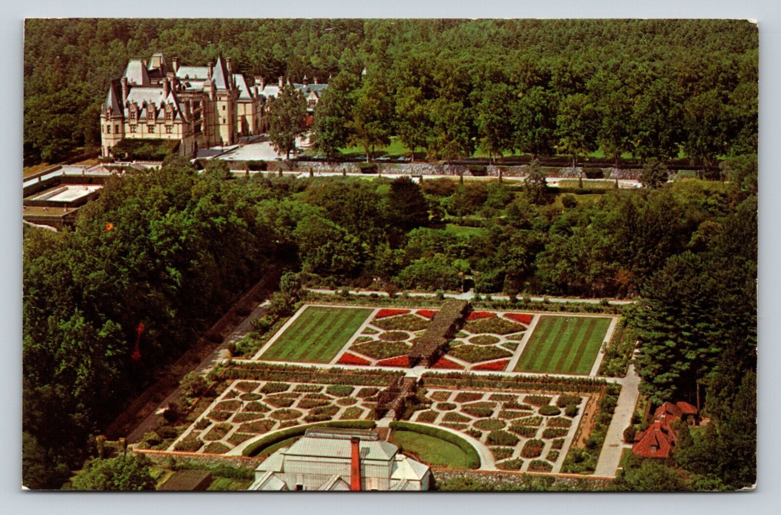 Aerial View Biltmore House & Gardens in ASHVILLE NC Vintage Postcard 0761