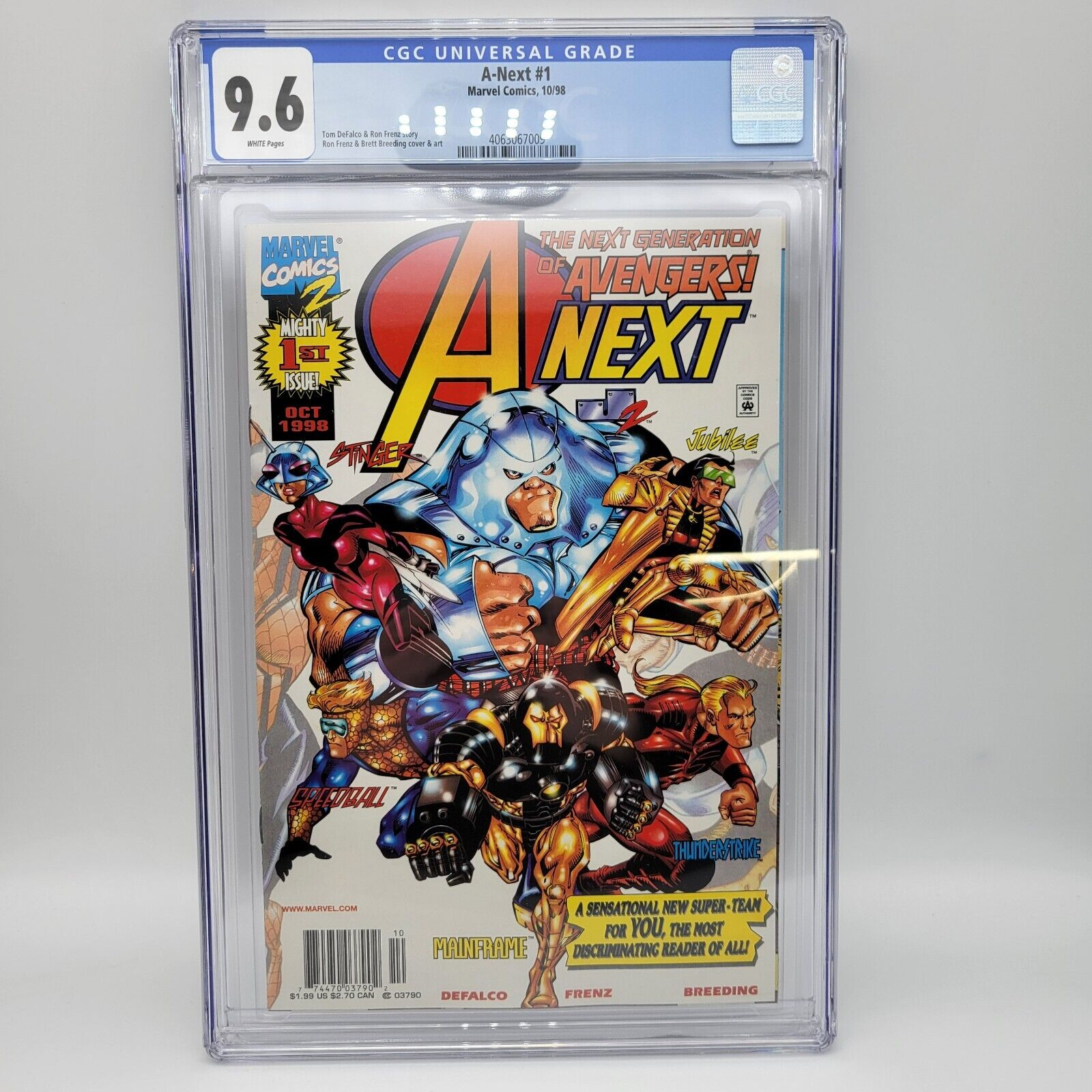 A-Next #1 CGC 9.6 Generation Avengers 1998 1st App Stinger Cassie Lang