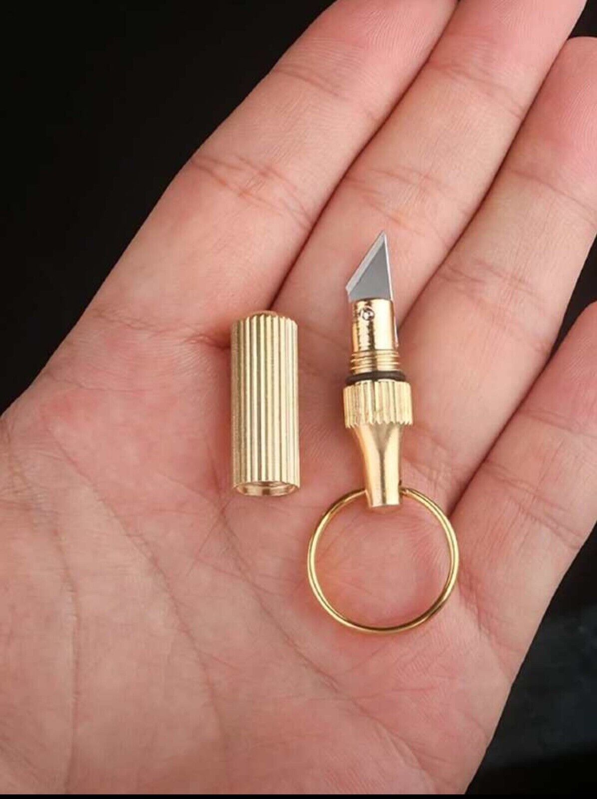 1pc Mini Capsule Pocket Knife Unpacking Express Knife Keychain