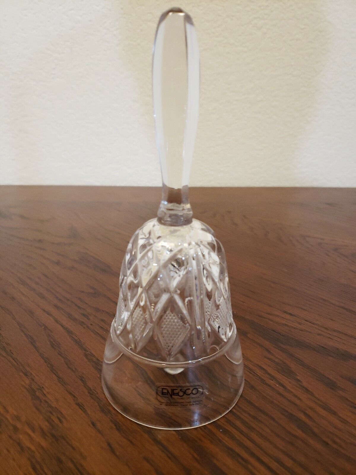 Vintage ENESCO 24% Genuine Lead CLEAR Crystal Bell ~ Made In West Germany