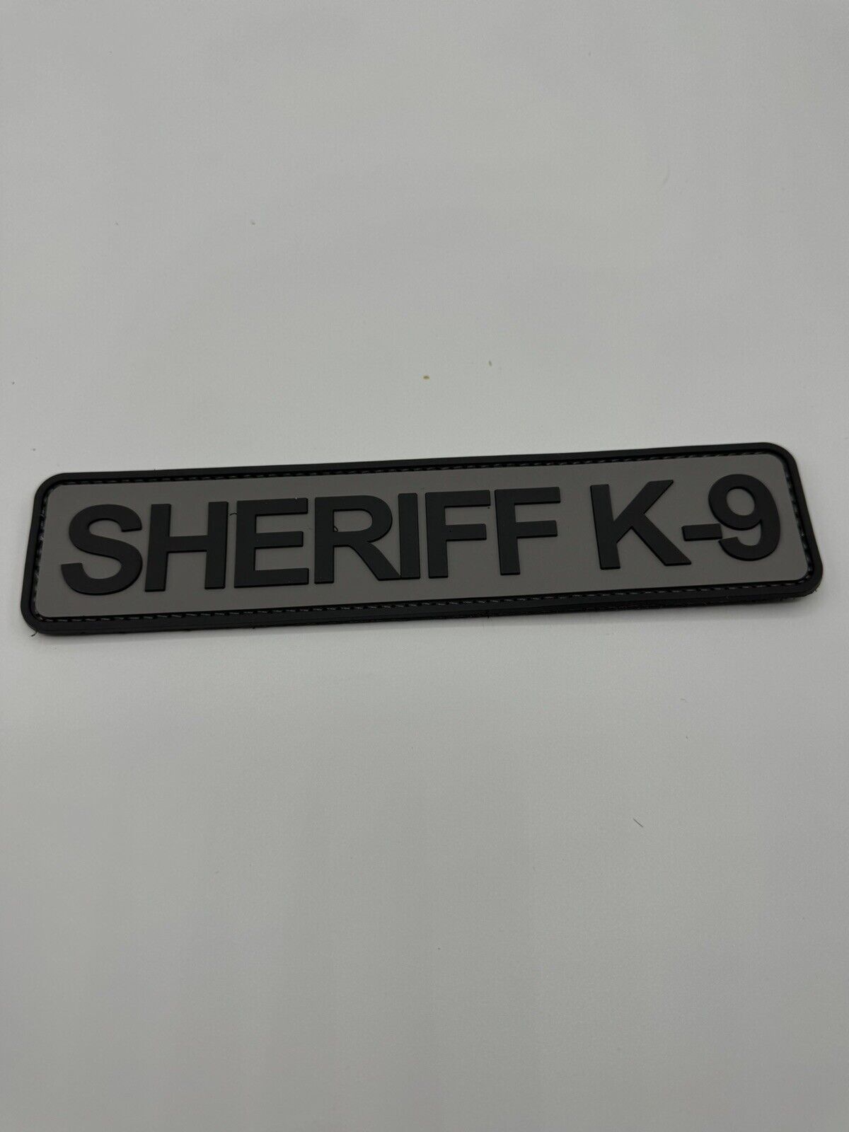 SHERIFF K-9 PATCH LARGE GREY FOR UNIFORMS, BAGS, HARNESS, KENNEL, HOOK BACK