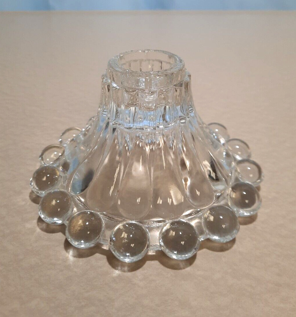 Vintage 40s Candlewick Imperial Glass Candle Holder For a Taper Candle