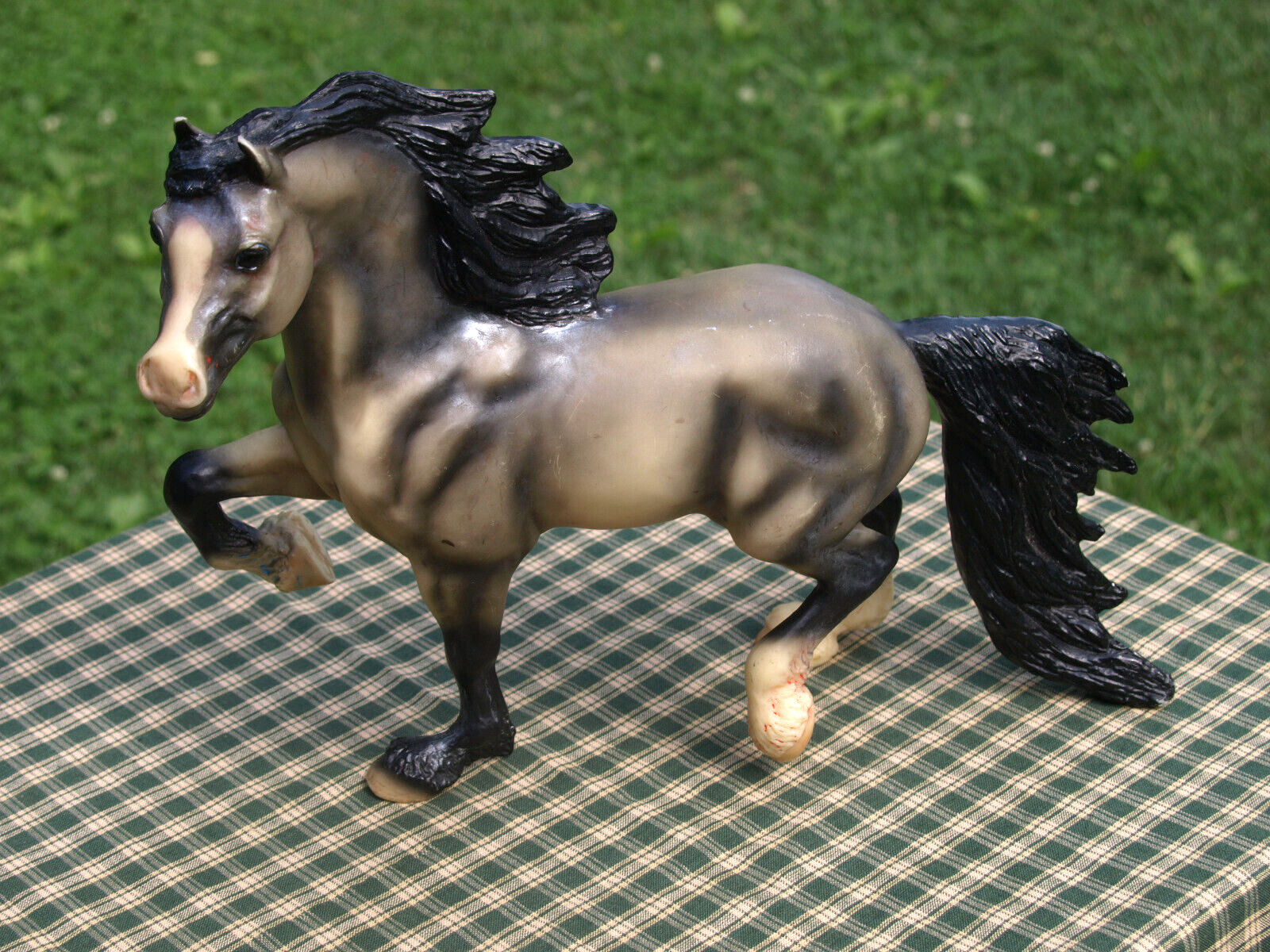 Breyer Reeves Black White Clydesdale Stallion Horse - has issues