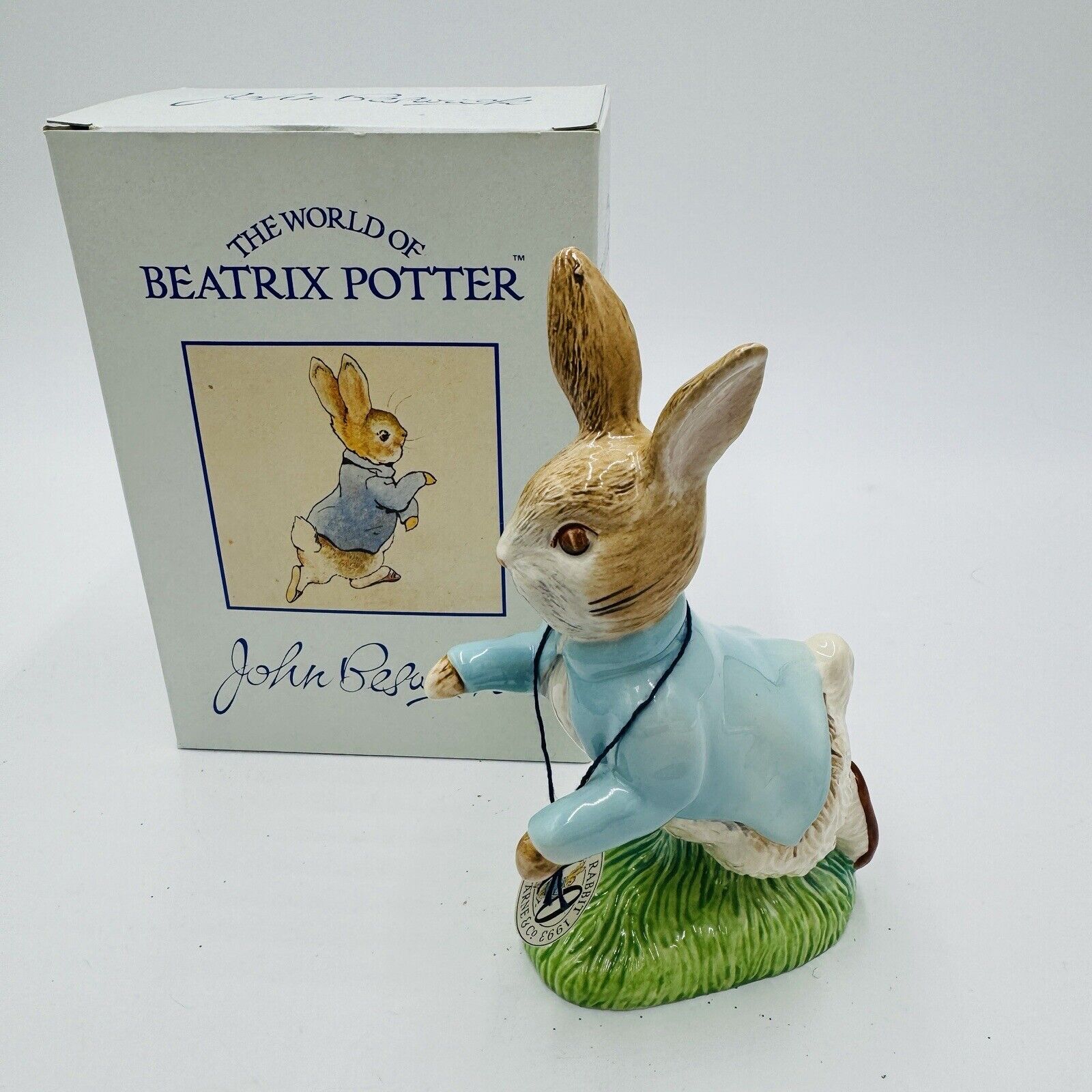 John Beswick Peter Rabbit Figurine 6.5 in Porcelain Vintage Boxed Large Rare