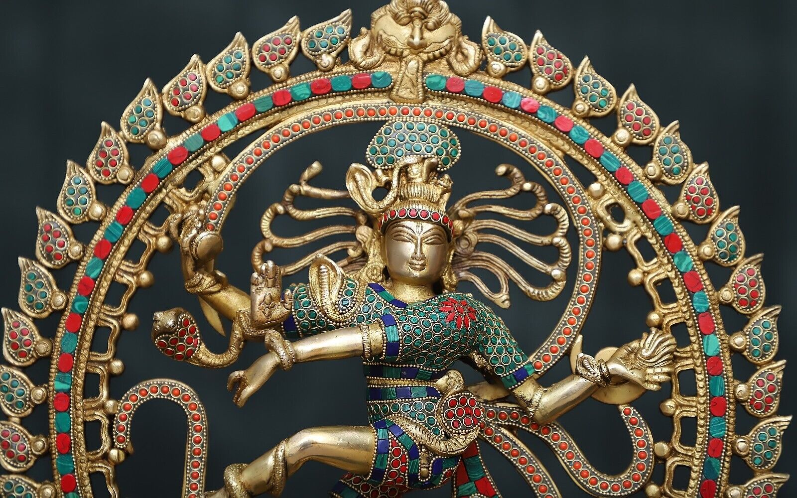 Lord Nataraja Statue Large Brass Nataraj 51CM Dancing Shiva Natarajan Inlay Work