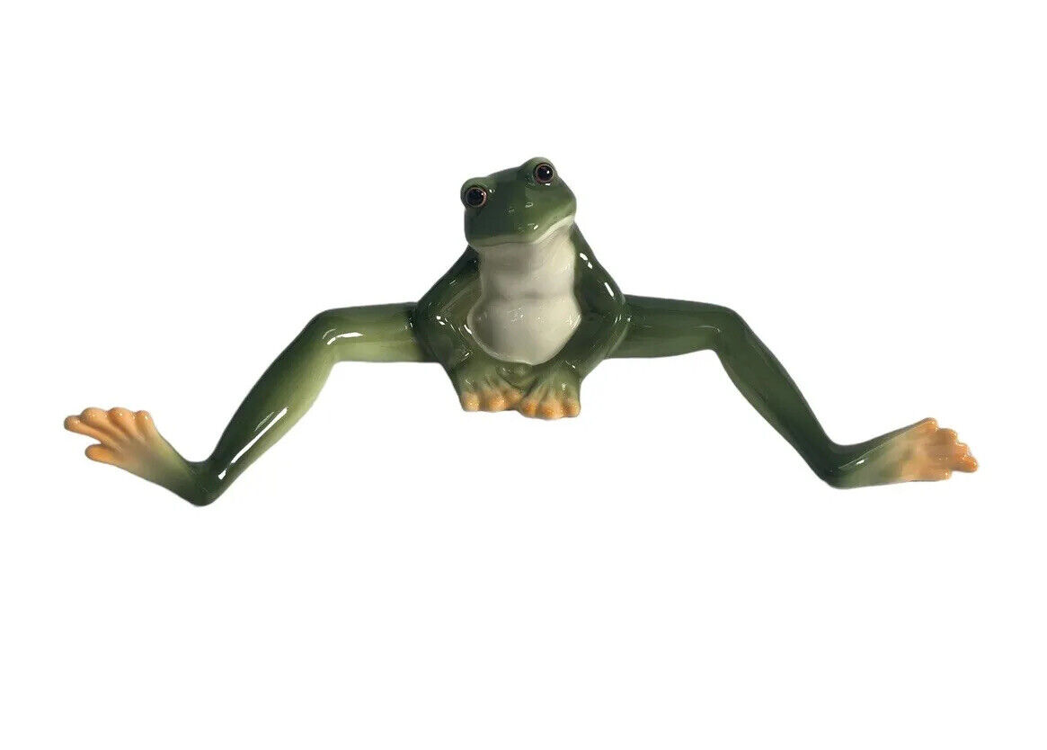 Franz Porcelain Amphibia Frog Long Extended Legs Figurine Epic Colorway RARE