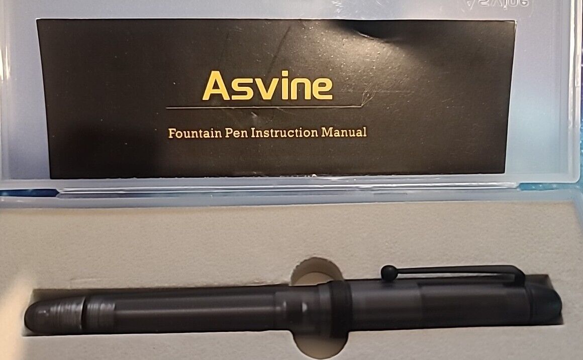 Asvine V126 MattE Black Vacuum Filling Fountain Pen, EF/F/M Large-Capacit Pen