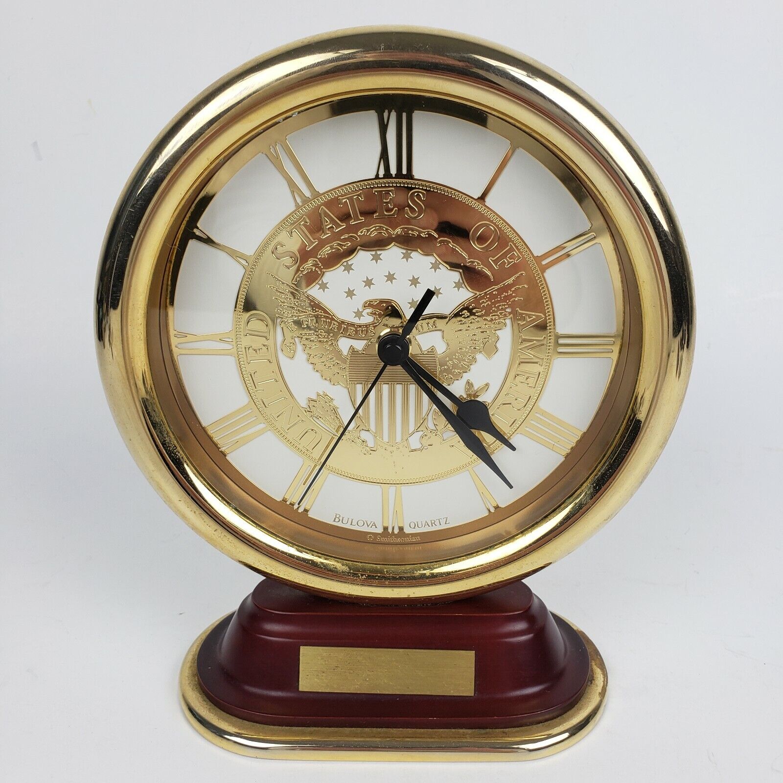 Bulova Smithsonian Great Seal United States Of America Eagle Quartz Desk Clock