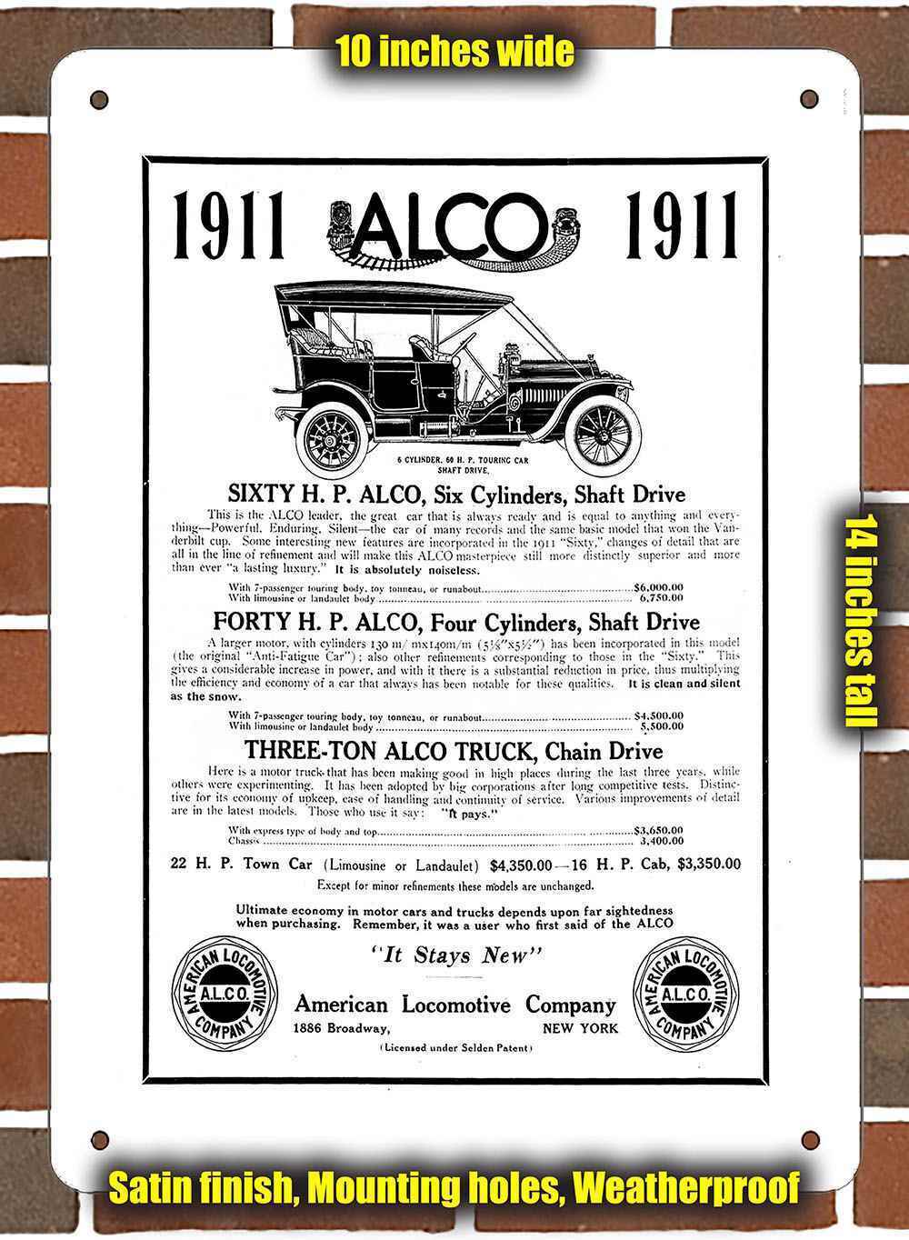 Metal Sign - 1911 Alco - 10x14 inches