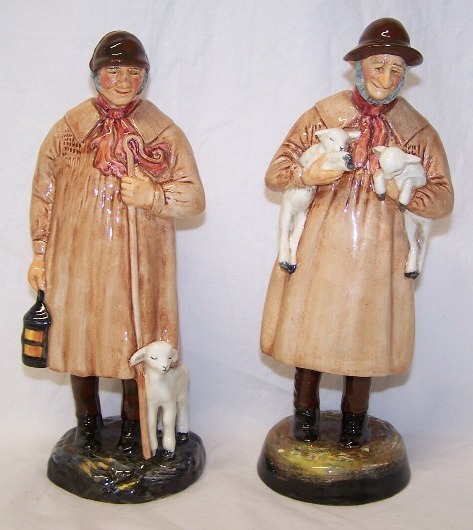 Vintage Royal Doulton 'LAMBING TIME' & 'THE SHEPHERD' Figurines  /  EXCELLENT