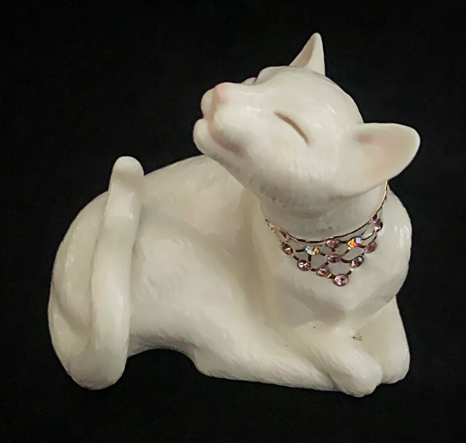 Lenox China Sweet Devotion Cat  w/ Jeweled Collar Figurine