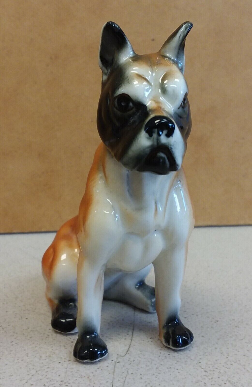 MCM Vintage Porcelain BOXER Dog Statue Figurine BONE CHINA Made in Japan