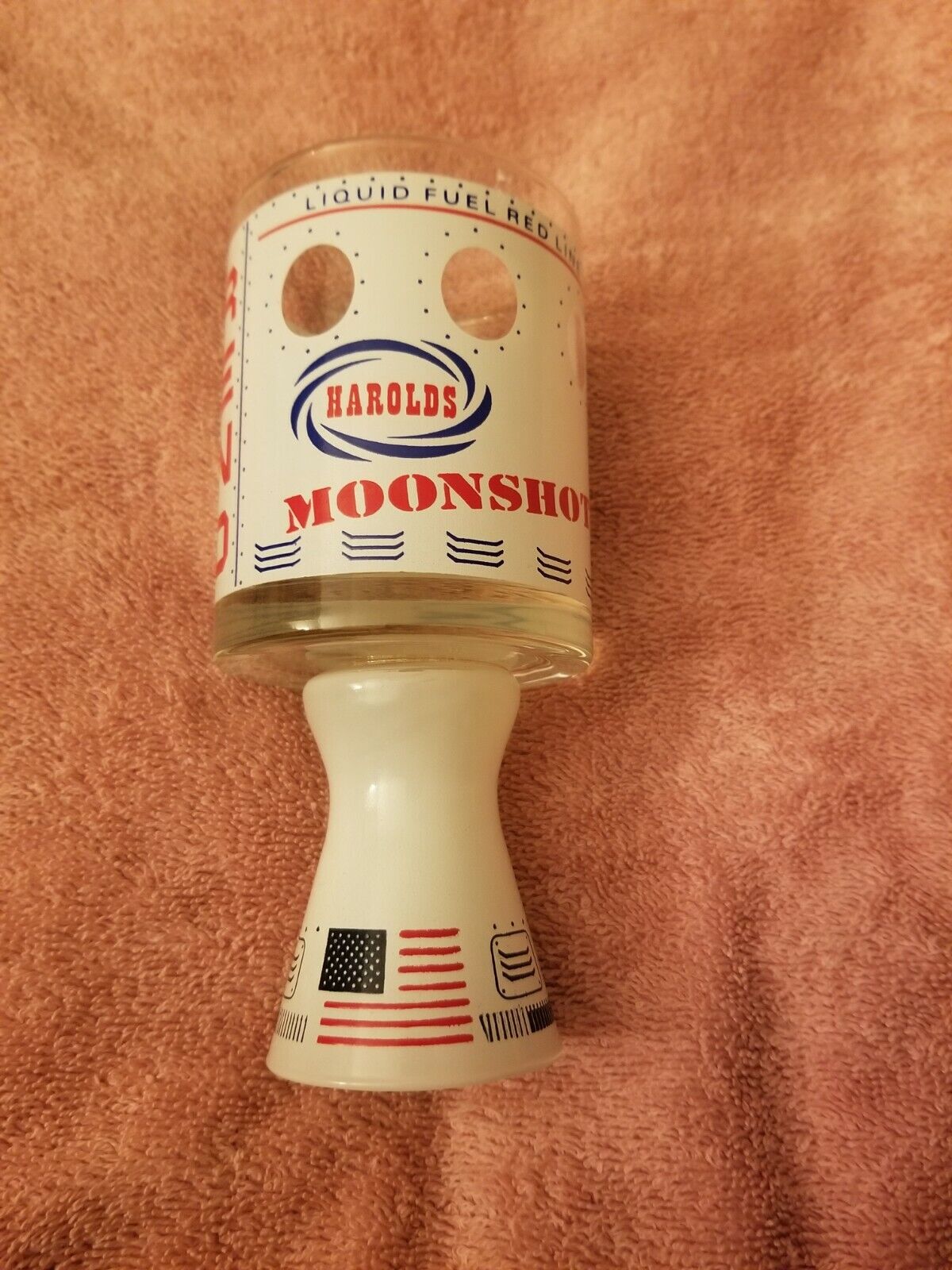 Vintage Harold's Casino Glass - Rocket Ship Design - Moon Shot - Rock and Shot