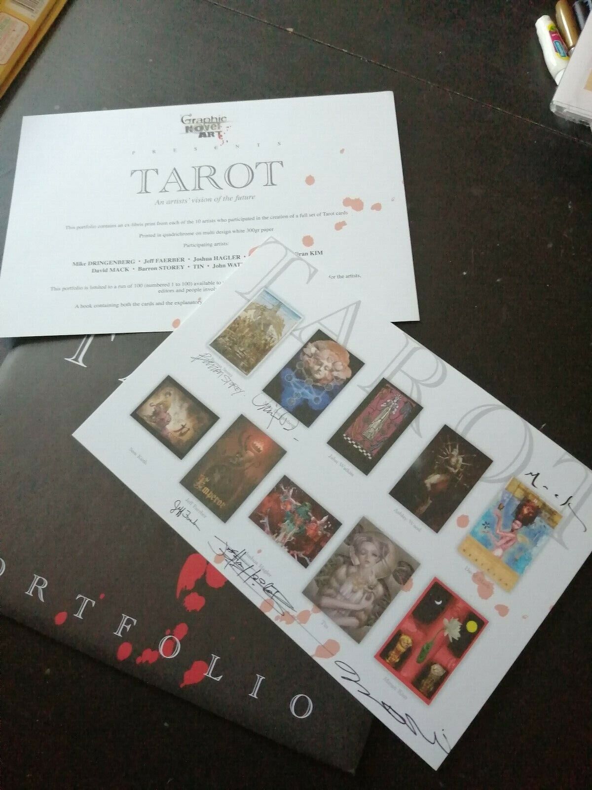Portfolio Tarot 10 ex-libris signed number(Barron Storey, David Mack, etc.)