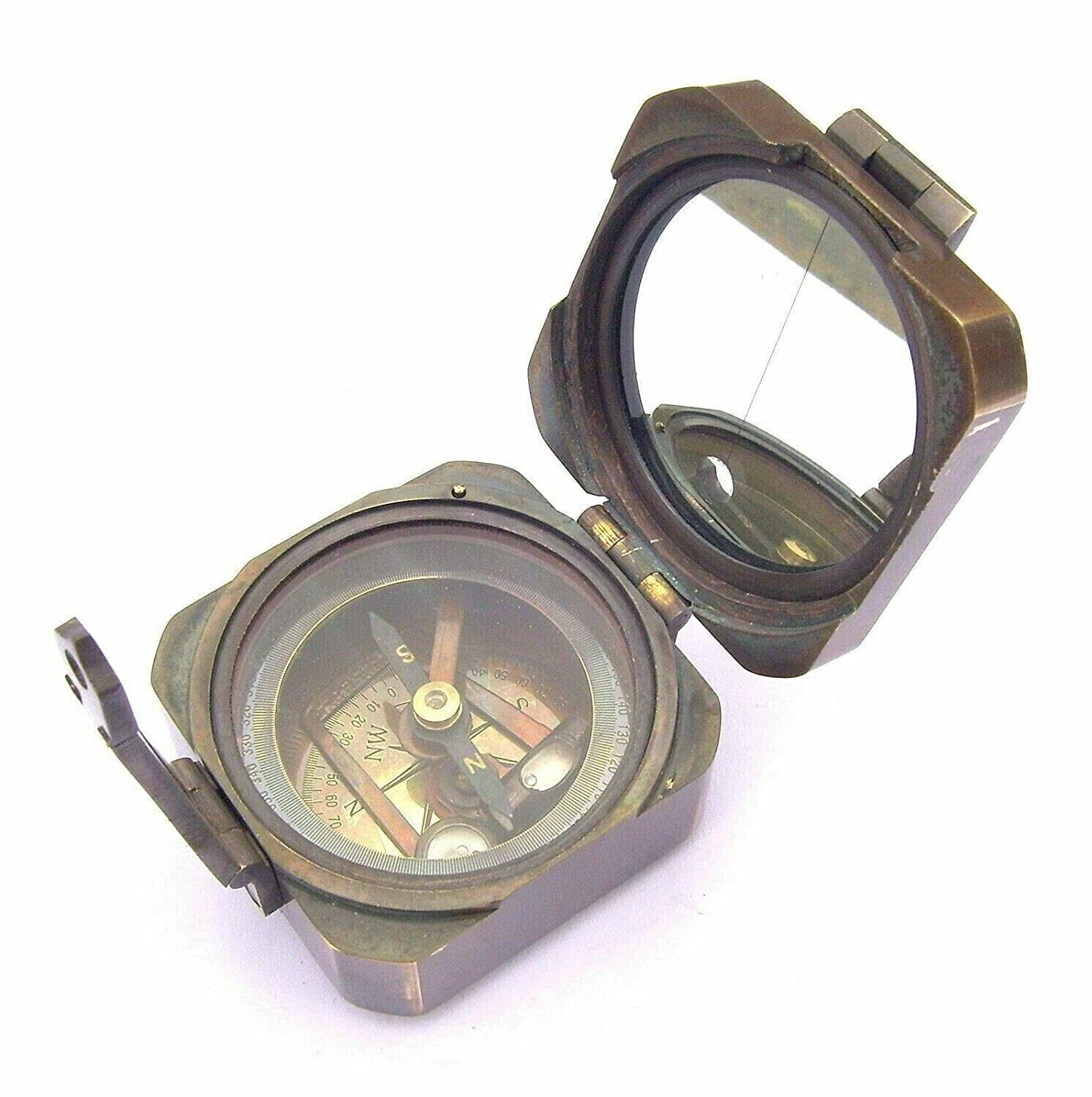 Vintage Brass Theodolite Compass Alidade Transit Telescope Survey Instrument   
