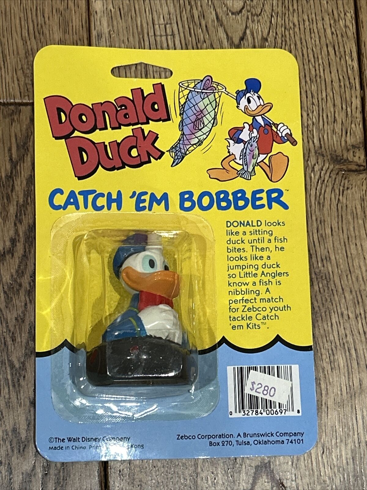Vintage Zebco Donald Duck Walt Disney Catch ‘Em Fishing Bobber NIP Sealed NOS