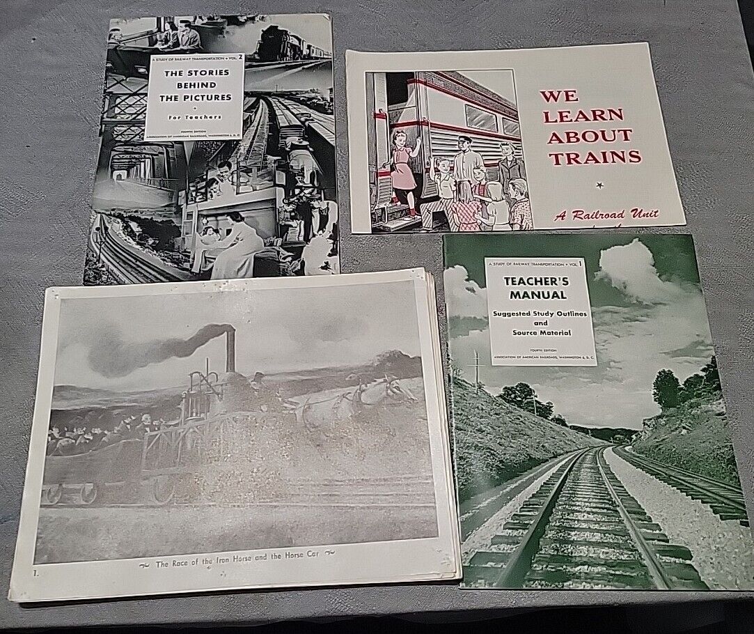Vintage A Study Of Railway Train Transportation Teacher Manual Kit Complete Rare