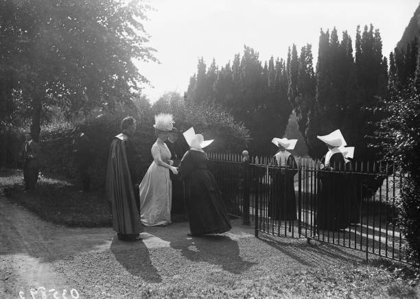 Queen Mary Meets The Nuns At Maynooth College In County Kildare Old Photo