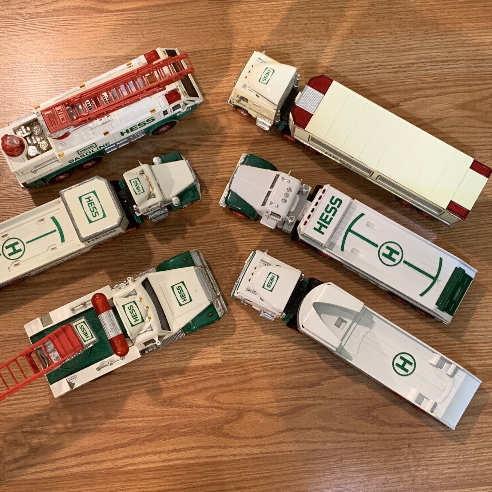 Set Of 6 Amerada Hess Trucks - 1994, 1995, 1996, 1997, 1999, 2002.