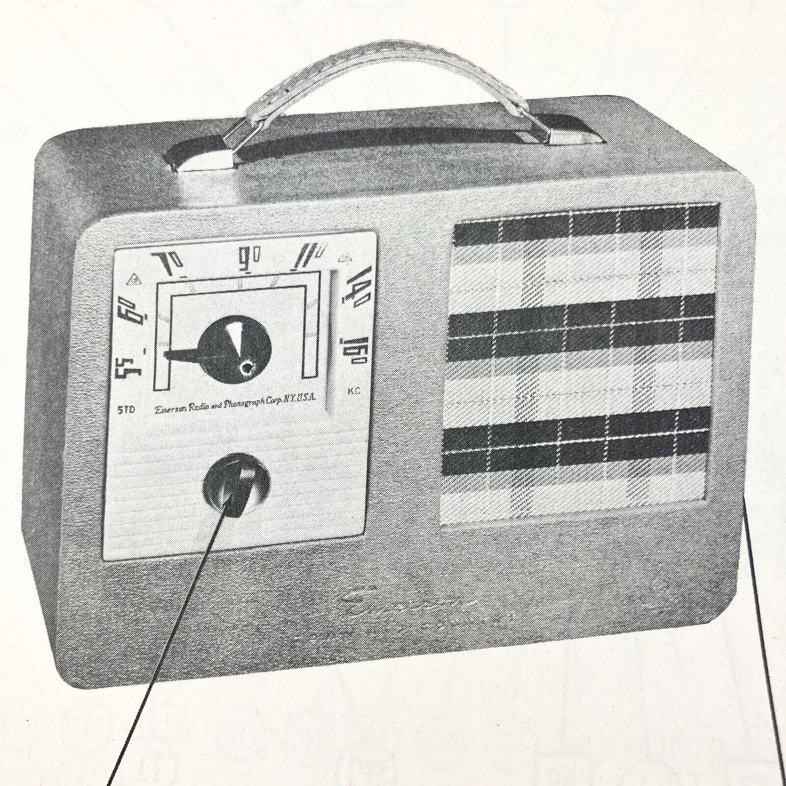 Vintage Original 1954 Emerson Radio 745B Wire Schematic Service Manual