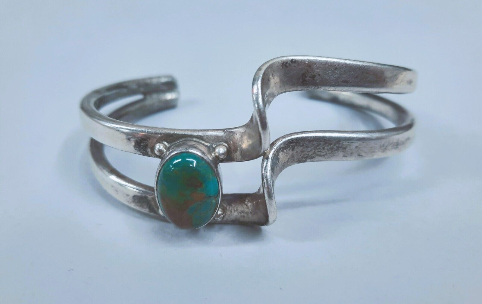 Vintage Navajo Silver and Turquoise Cuff Bracelet