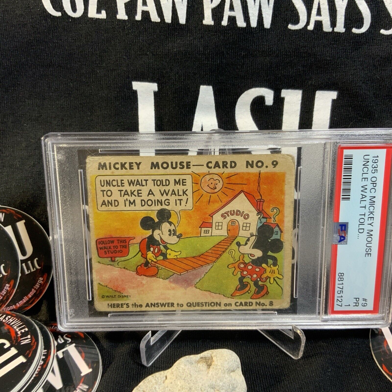 1935 OPC O-PEE-CHEE  Mickey Mouse Card #9 Uncle Walt Told Me.. PSA 1