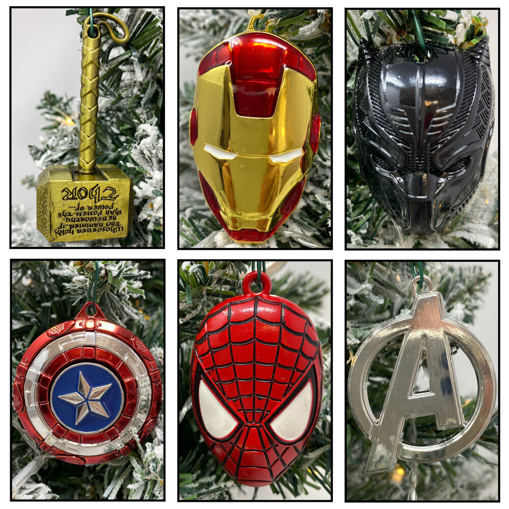Avengers Ornaments Super Hero 6 Piece Set Avengers Die Cast Metal  Brand New