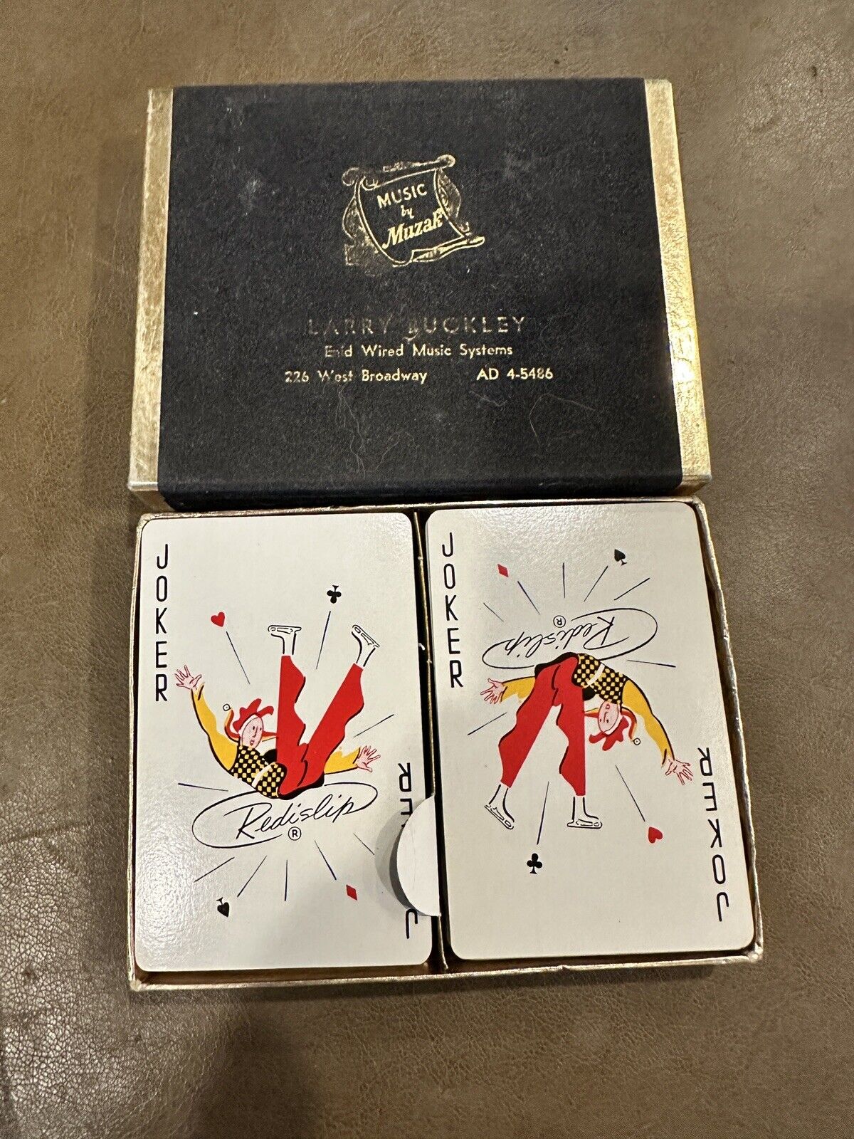 Muzak Advertising Redi-slip Playing Cards Double Deck Vintage