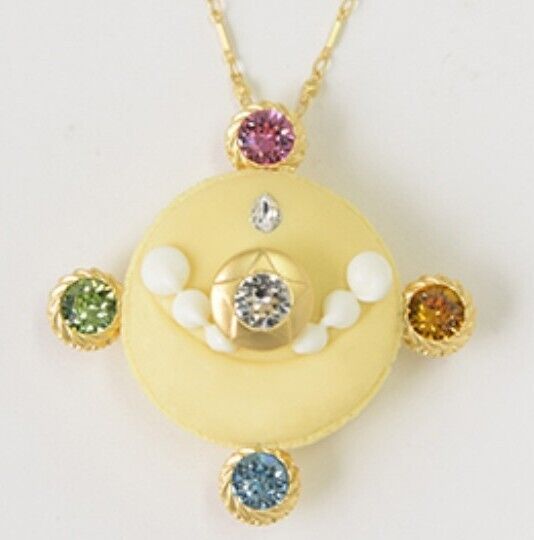 Q-pot Cafe Sailor Moon Fan Club Exclusive Transformation Brooch Macaron Necklace
