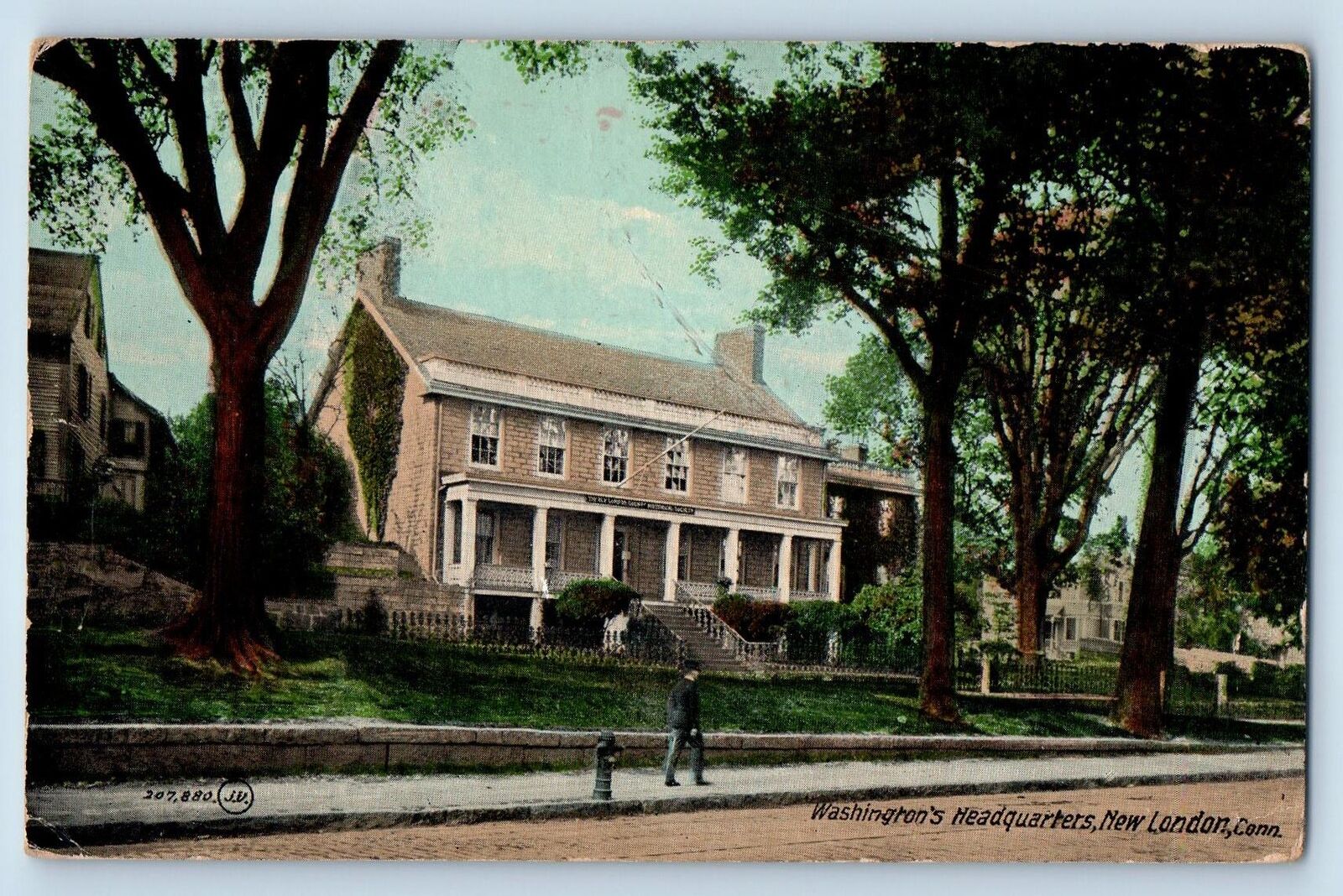 1912 Washington's Headquarters Building New London Connecticut Antique Postcard