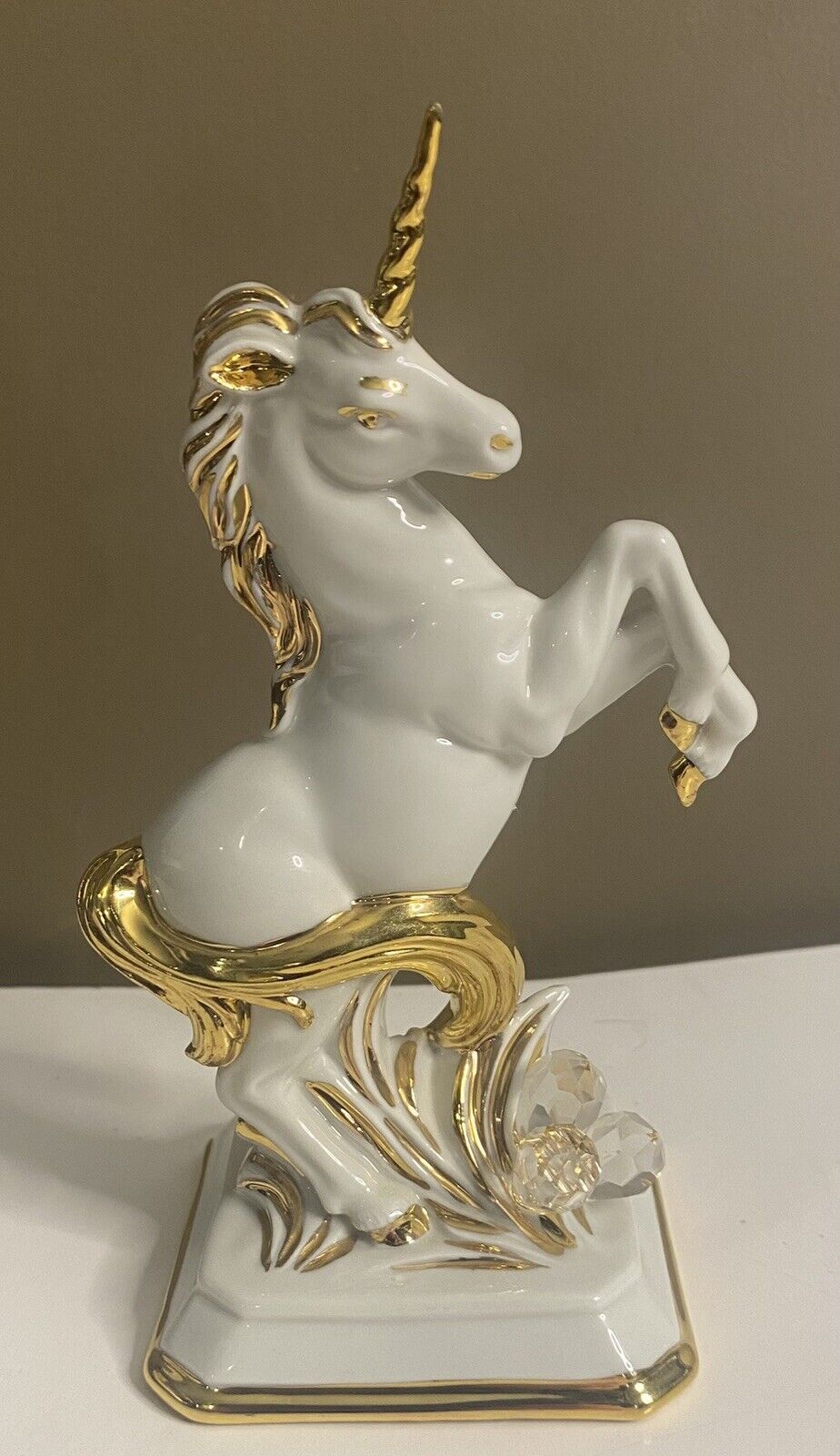 RARE Limoges Porcelain Swarovski Crystal UNICORN Capodimonte Unicorn ITALY