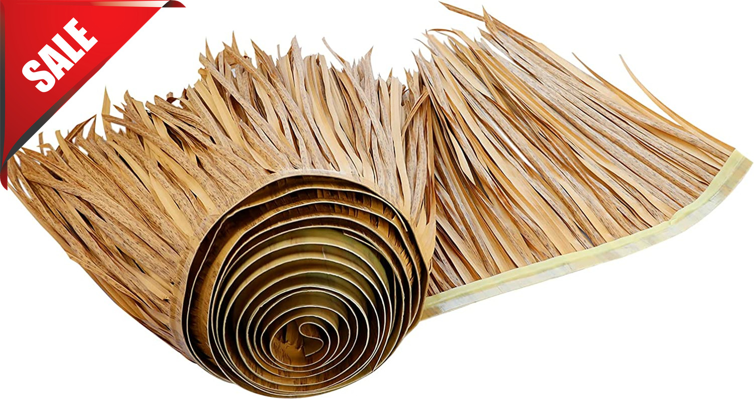 16.5ft x 16 Ft Mexican Straw Roof Thatch Artificial Palm Thatch Rolls Tiki x