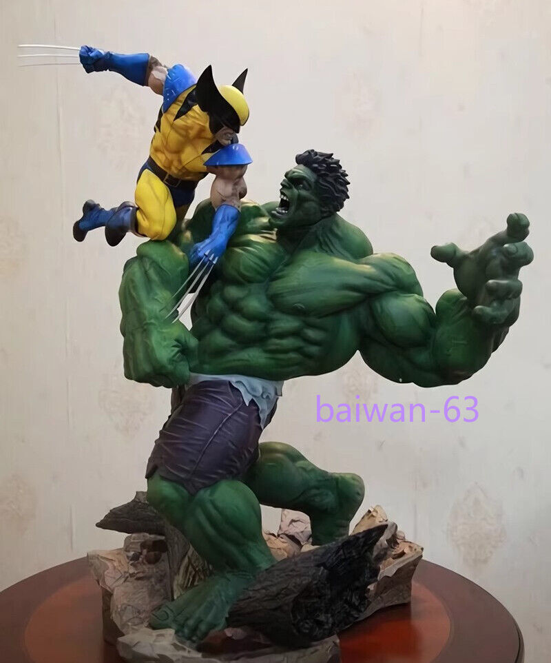 Movie The Avengers Wolverine Versus Hulk Oversized Statue Figurine 31cm Gift New