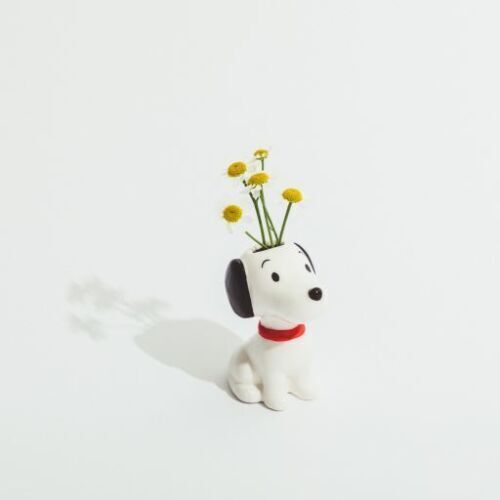 Peanuts 50\'s Snoopy Mini Flower Vase Pot Figure Porcelain Museum Japan Limited