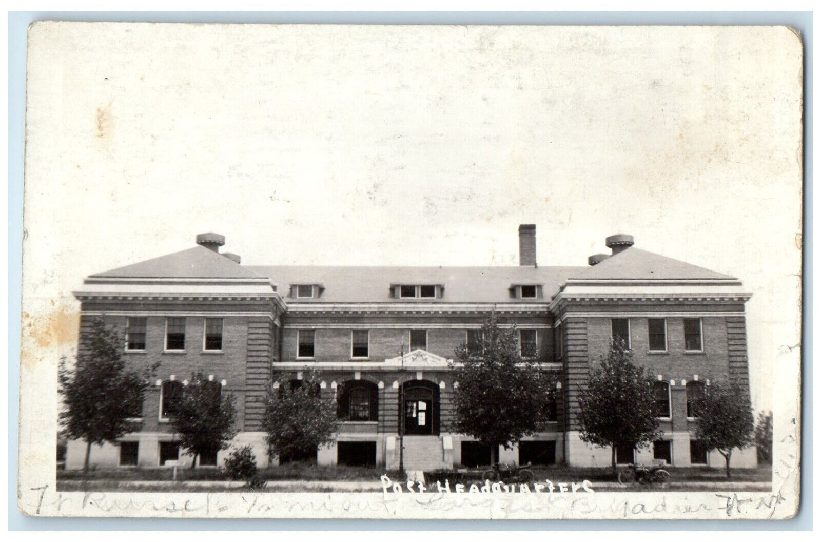 Cheyenne Wyoming WY RPPC Photo Postcard Post Headquarters 1924 Vintage